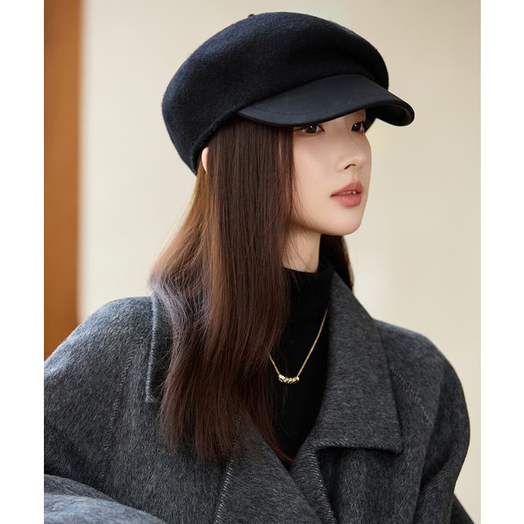 ブラック | キャスケット 帽子 レディース 小顔見え | SUNSHINE CLOSET