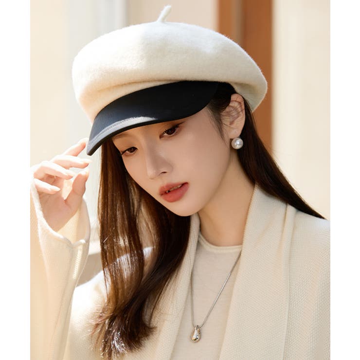 アイボリー | キャスケット 帽子 レディース 小顔見え | SUNSHINE CLOSET