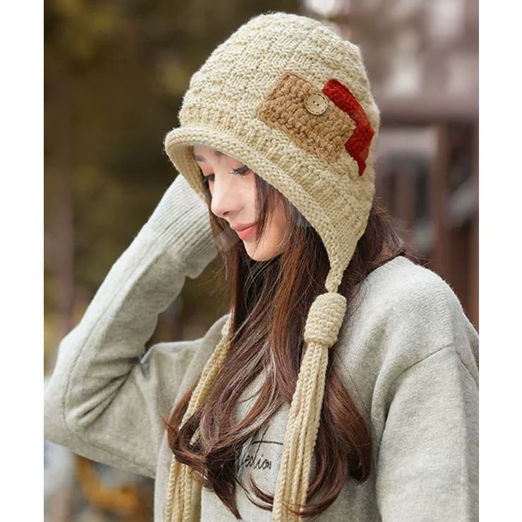ライトベージュ | レディース 可愛い 耳当て付き | SUNSHINE CLOSET