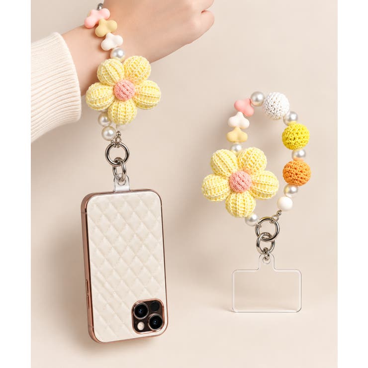 イエロー | おしゃれ スマホチャーム フラワーモチーフ | SUNSHINE CLOSET