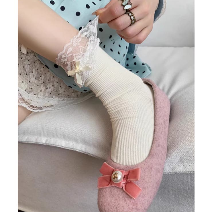 レース付き リボンソックス 可愛い 靴下 | Miniministore | 詳細画像9 