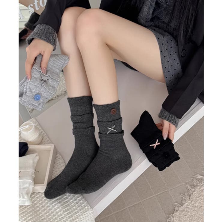 ボタン リブソックス レディース 可愛い | Miniministore | 詳細画像2 