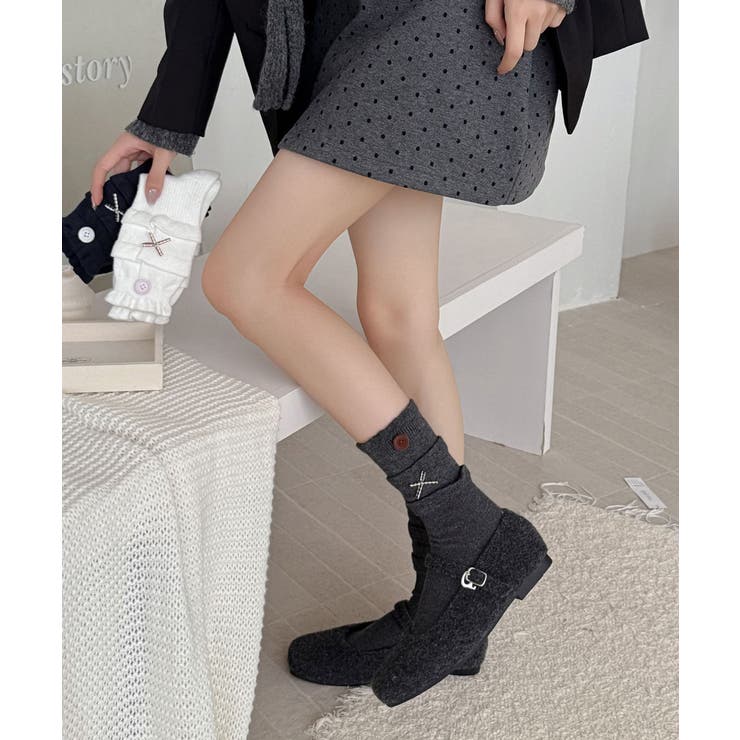 ボタン リブソックス レディース 可愛い | Miniministore | 詳細画像4 