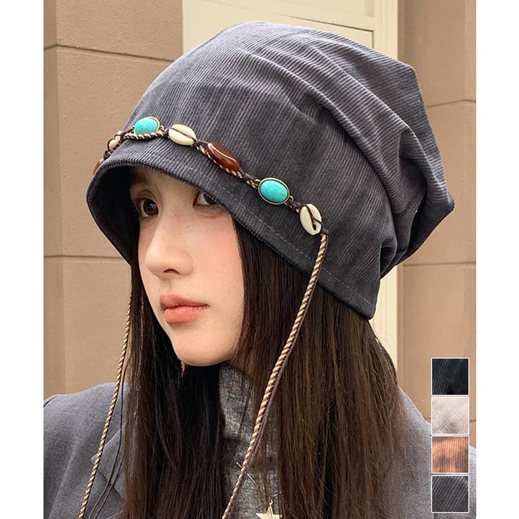 装飾付き ルーズキャップレディース 小顔 | Miniministore | 詳細画像1 