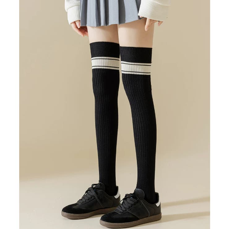 リブニーハイソックス ライン入り 靴下 | Miniministore | 詳細画像10 