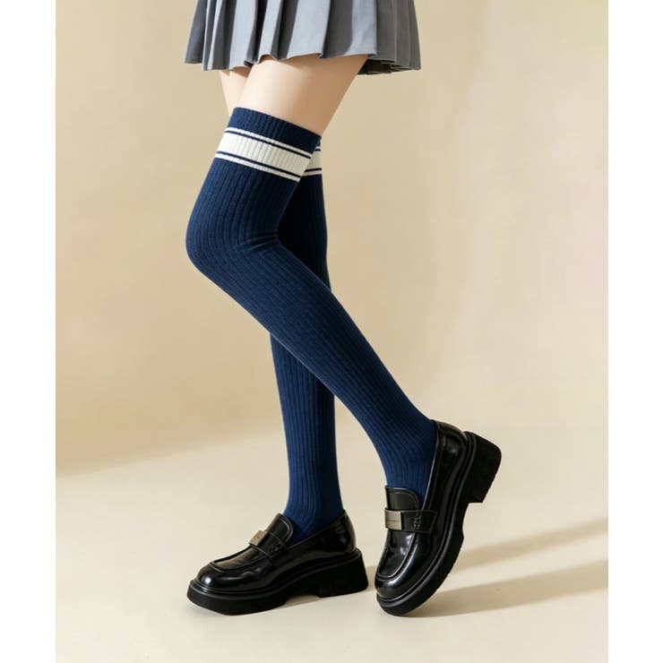 リブニーハイソックス ライン入り 靴下 | Miniministore | 詳細画像25 