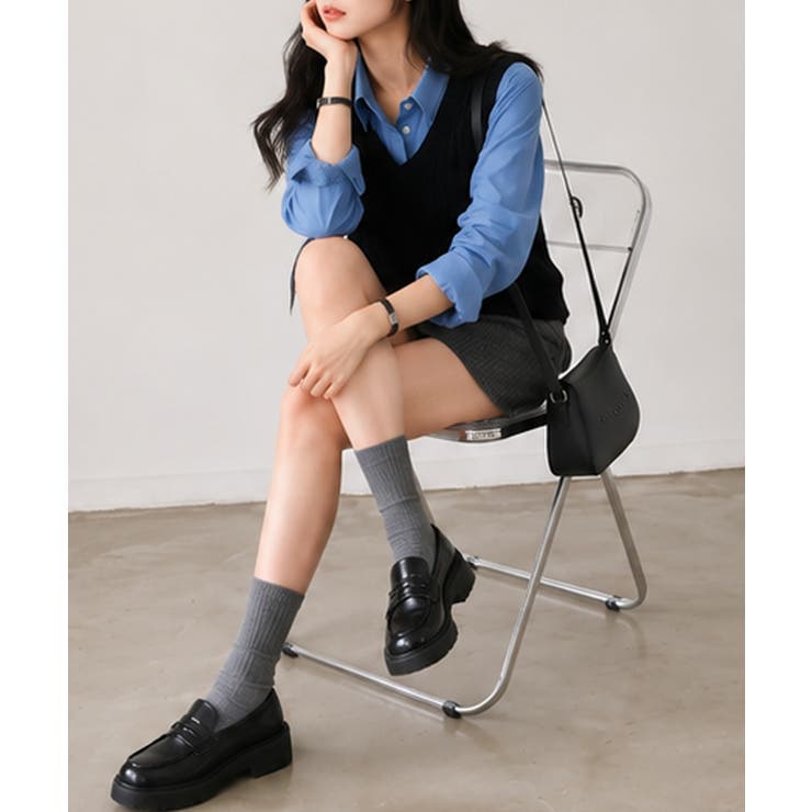 ベーシック ショート丈長袖シャツブラウス | Miniministore | 詳細画像6 