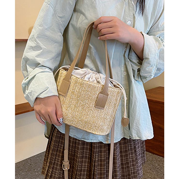 ベージュ | かごバッグ レディース ショルダーバッグ | Miniministore