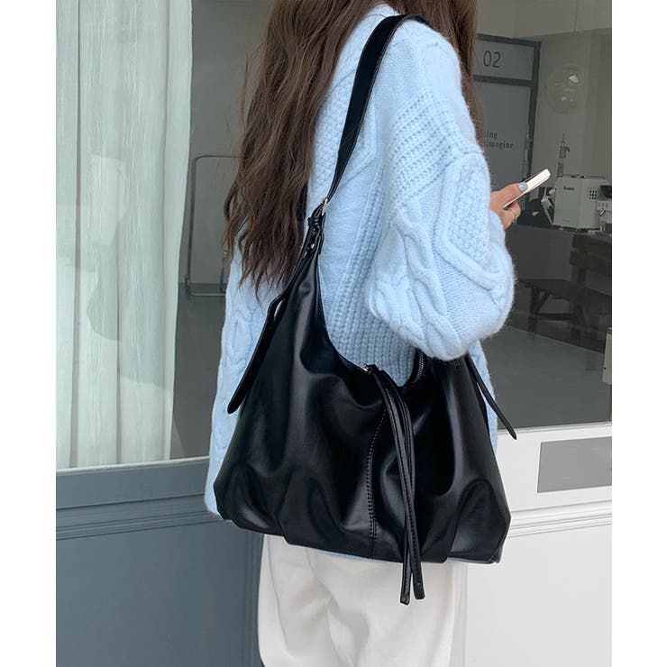 ブラック | PUレザーショルダーバッグ 肩掛けカバン | Miniministore