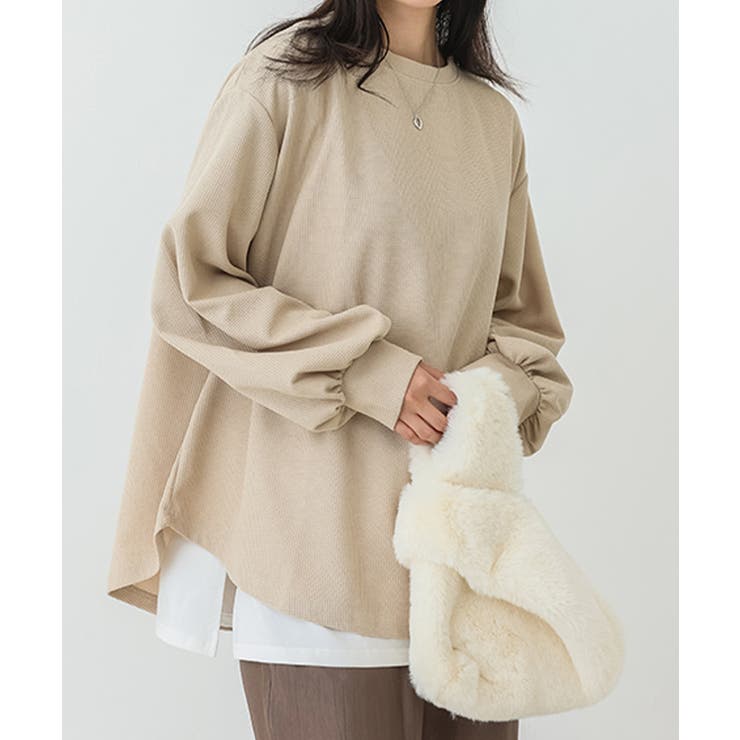 ベージュ | トレーナーレディーススウェットシャツ薄手 | Miniministore