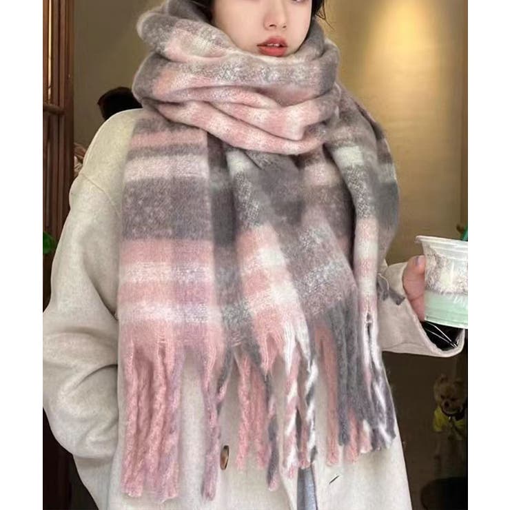 ピンク | ボリュームマフラー大判 ふわふわマフラー | Miniministore