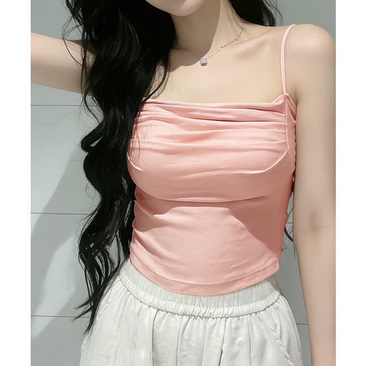 ピンク | カップ付きキャミソール インナーギャザー | Miniministore