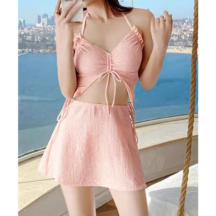 ピンク | レディース水着 スイムウェア フロントリボン | SUNSHINE CLOSET