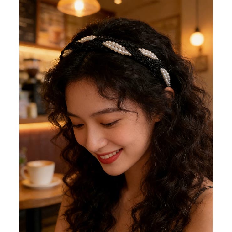 ブラック*ホワイト | ヘアアレンジグッズ 大人フェミニン髪留め レディース | SUNSHINE CLOSET