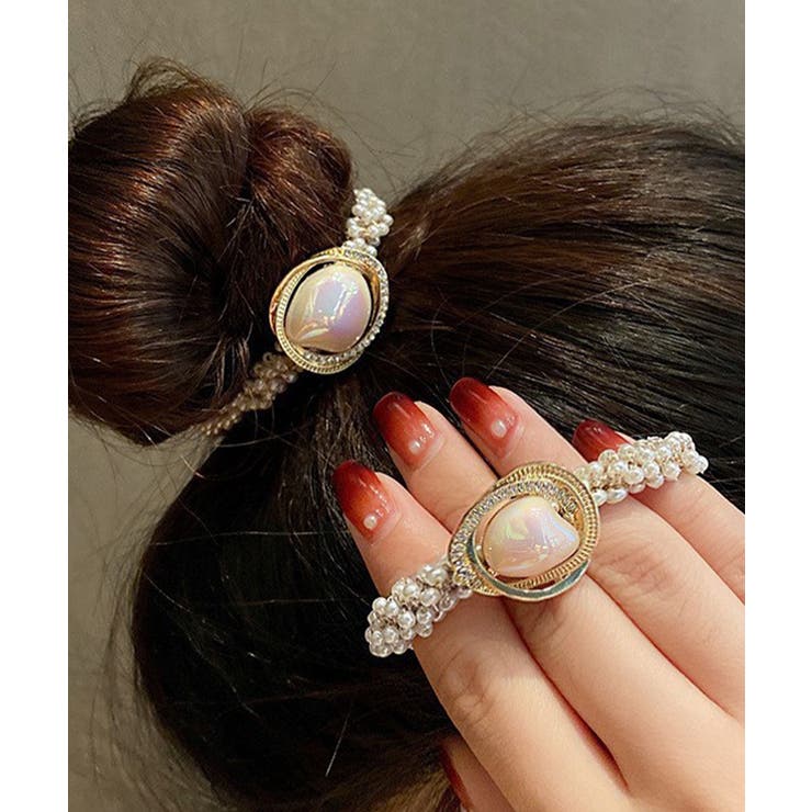 ゴールド | 変形パールヘアゴム韓国風ヘアアクセサリー | Miniministore