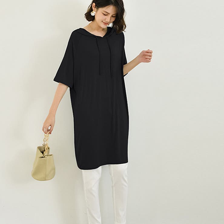 マリメッコ 　ロング丈Tシャツ ミニワンピース　アイボリー L ma-092096-865_1.jpg