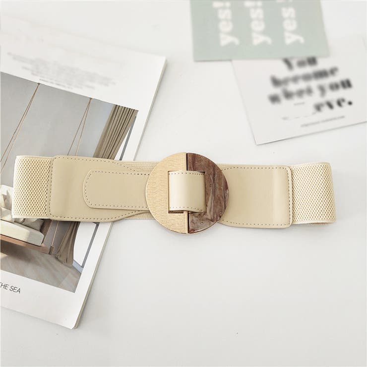 アイボリー | バックルベルト レディース ゴム PU | Miniministore