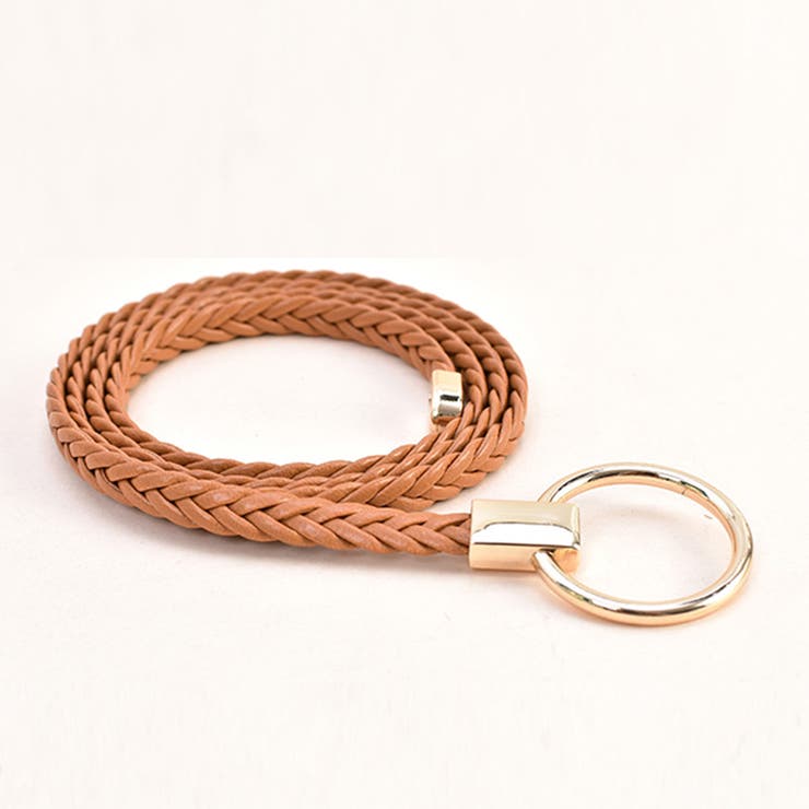 キャメル | メッシュベルト 編み込み 韓国風 PU | Miniministore