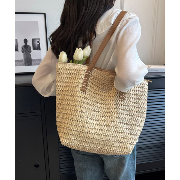 ストローバッグ 大容量麦わらバック夏祭り[品番：II000012470