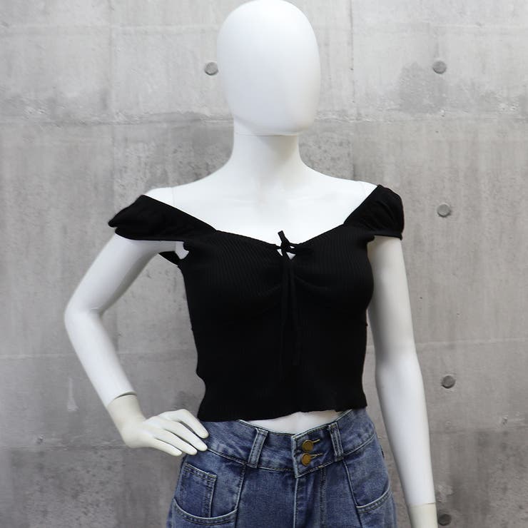 ★お求めやすく価格改定★ タンクトップ ニットビスチェ 夏 可愛い[品番：II000006709 Mサイズ