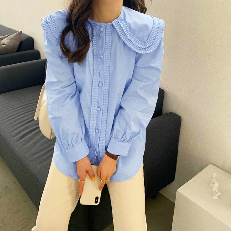 ÉPINE PARIS Pearl blouse blue | épine