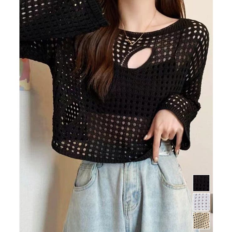 メッシュ編み サマーニット レディース夏 | Miniministore | 詳細画像1 