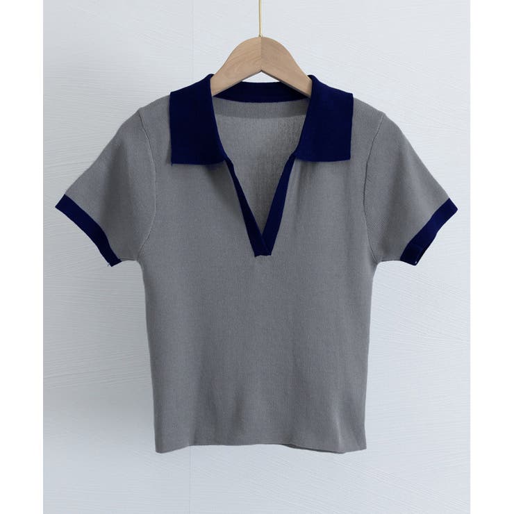 サマーニット夏Vネック半袖ニットトップス | Miniministore | 詳細画像14 
