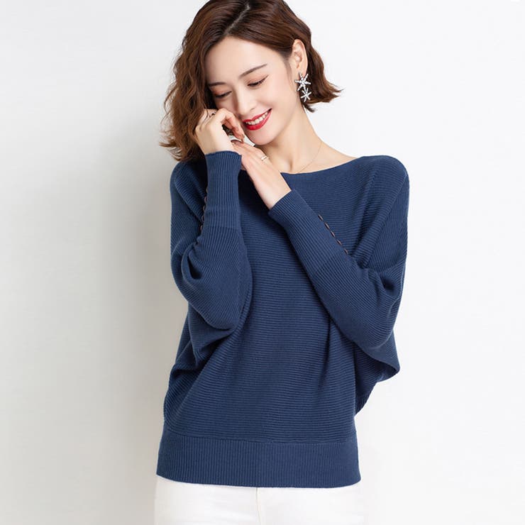 ボートネックドルマンニットトップス 上品 | Miniministore | 詳細画像6 