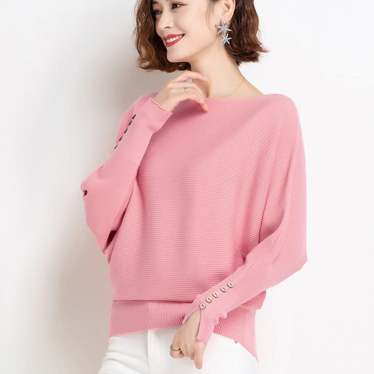 ボートネックドルマンニットトップス 上品 | Miniministore | 詳細画像7 