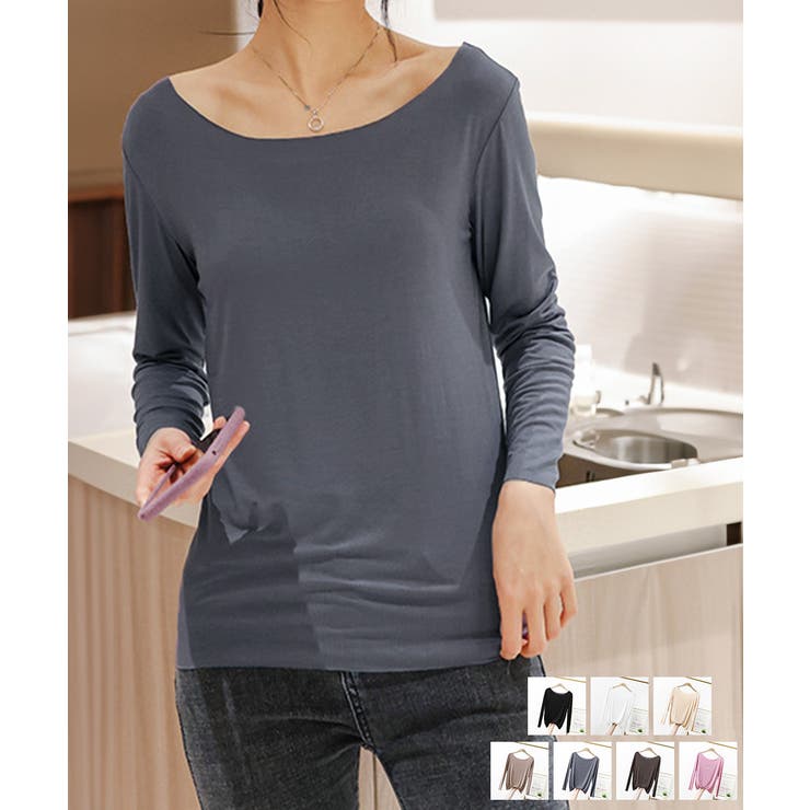 レディースインナー長袖 タイトカットソー | Miniministore | 詳細画像1 