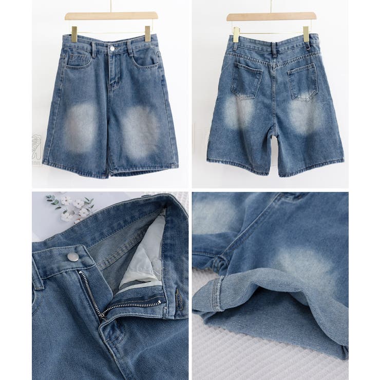 デニムショートパンツ ハイウエスト美脚夏 | Miniministore | 詳細画像14 