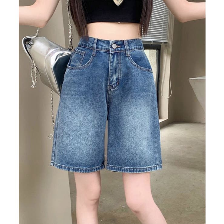 デニムショートパンツ ハイウエスト美脚夏 | Miniministore | 詳細画像4 