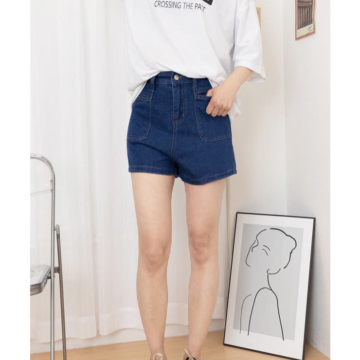 PEACEMINUSONE PMO デニムショートパンツ ブルー L PEACEMINUSONE PMO デニムショートパンツ L PEACEMINUSONE PMO デニム