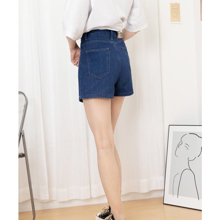 デニムショートパンツ ハイウエスト美脚夏 | Miniministore | 詳細画像13 