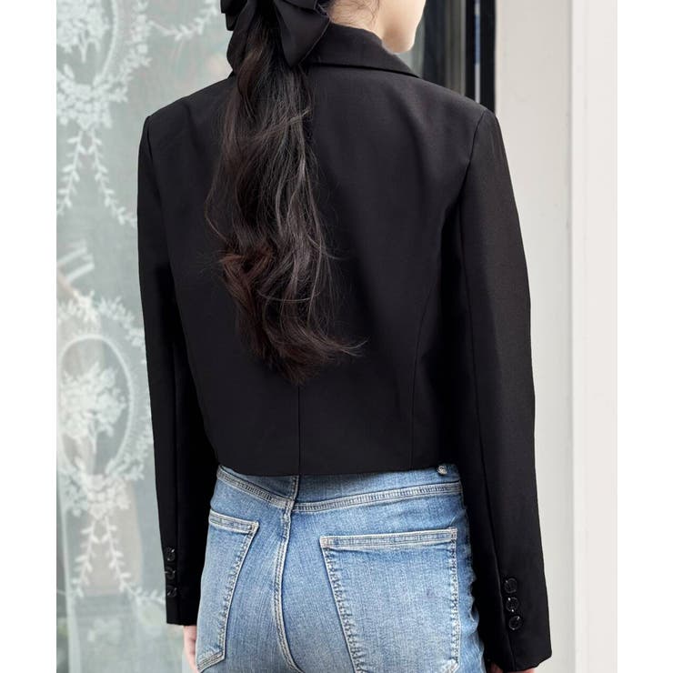 ショート丈テーラードジャケット韓国風秋服 | Miniministore | 詳細画像8 