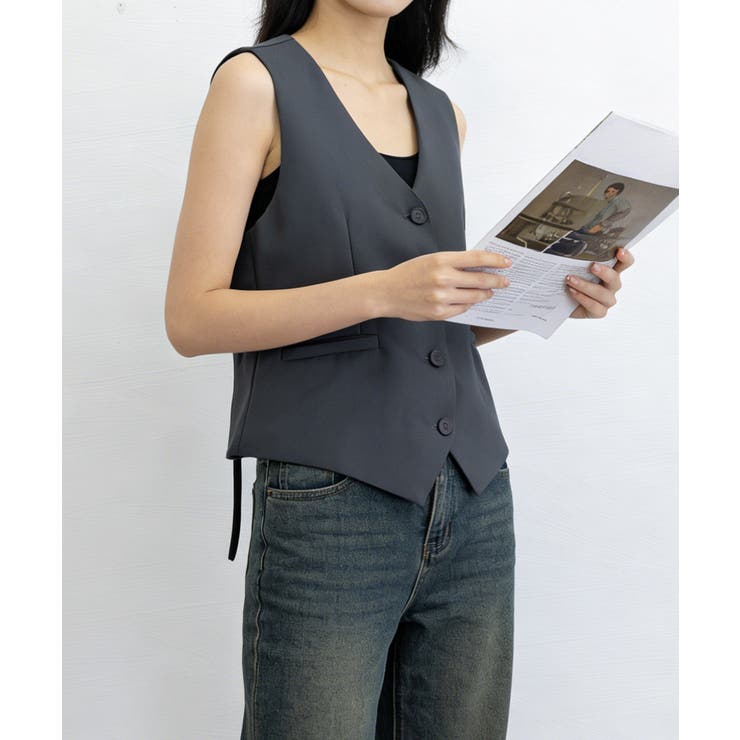 テーラードベスト ジレ 韓国風 アウター | Miniministore | 詳細画像10 