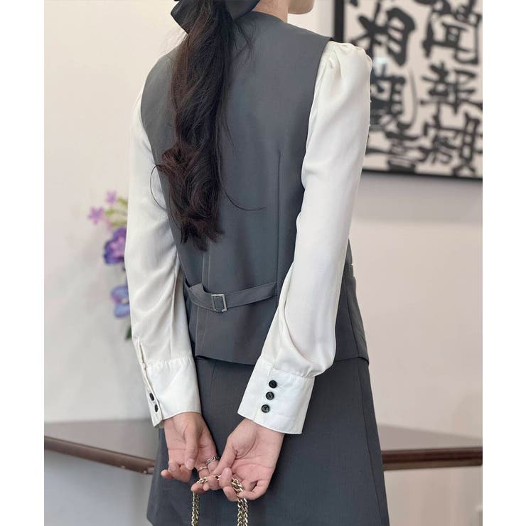 テーラードベスト ジレ 韓国風 アウター | Miniministore | 詳細画像12 