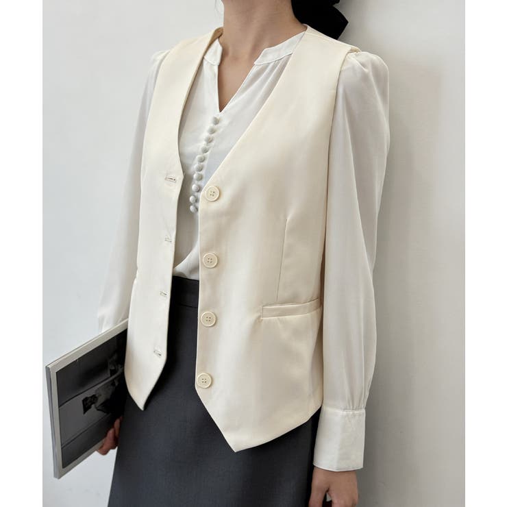 テーラードベスト ジレ 韓国風 アウター | Miniministore | 詳細画像7 