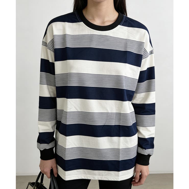 ボーダー柄Ｔシャツカットソープルオーバー | Miniministore | 詳細画像6 