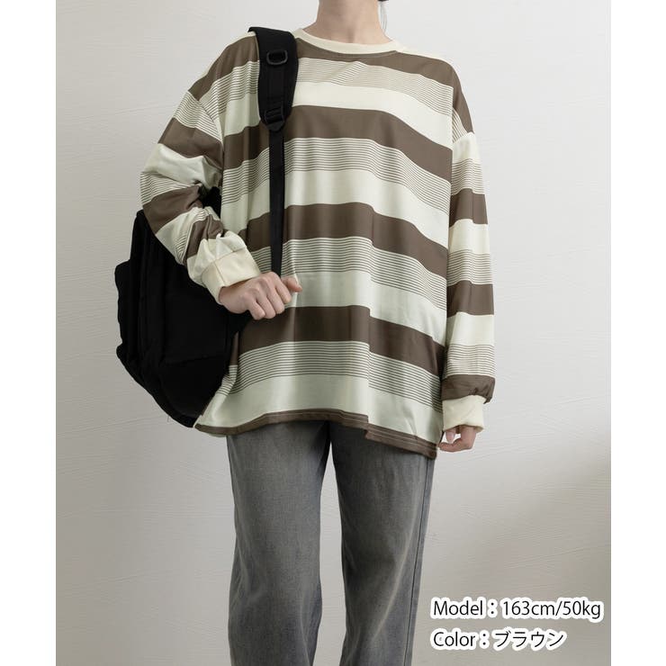 ボーダー柄Ｔシャツカットソープルオーバー | Miniministore | 詳細画像9 