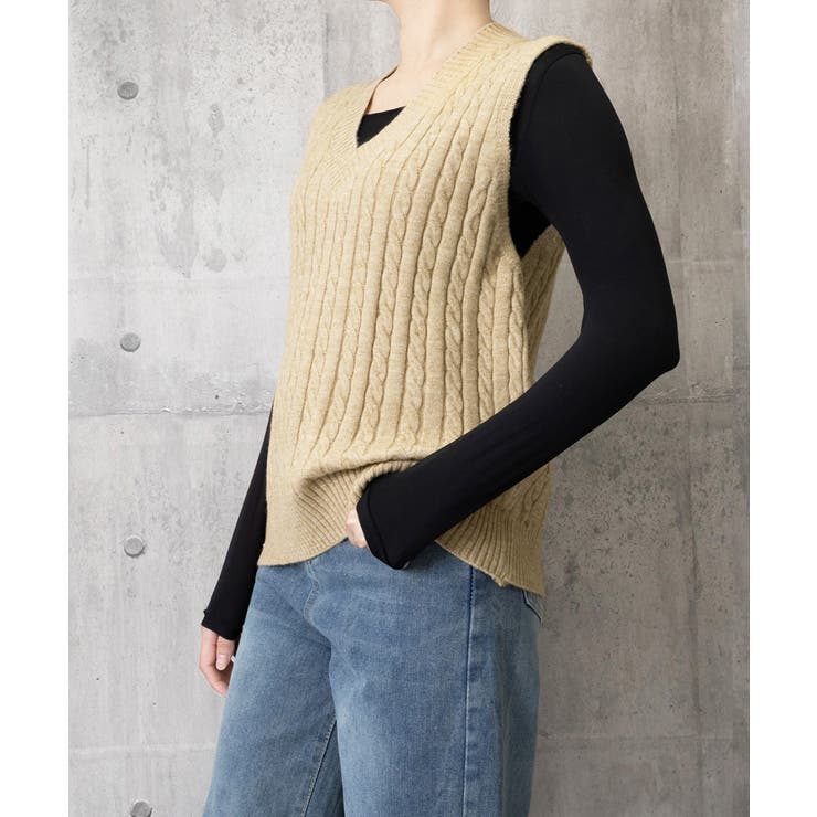 ニットベスト ケーブル編み 重ね着韓国風 | Miniministore | 詳細画像17 