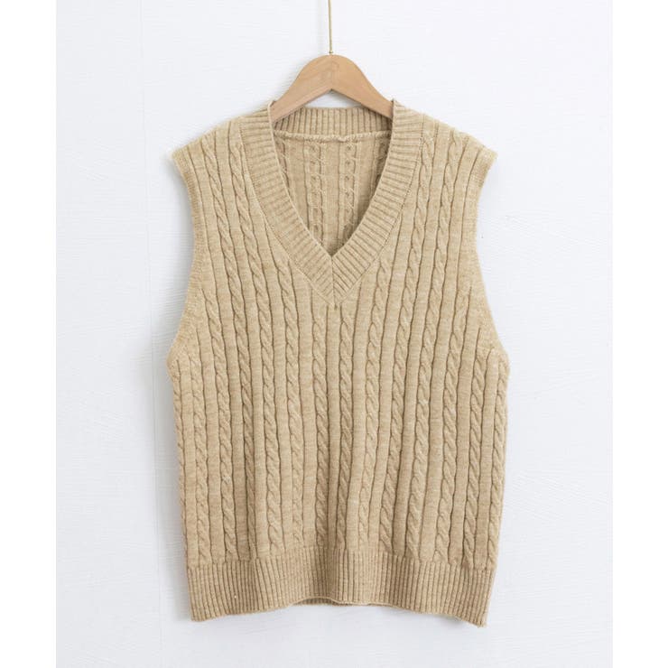 ニットベスト ケーブル編み 重ね着韓国風 | Miniministore | 詳細画像19 