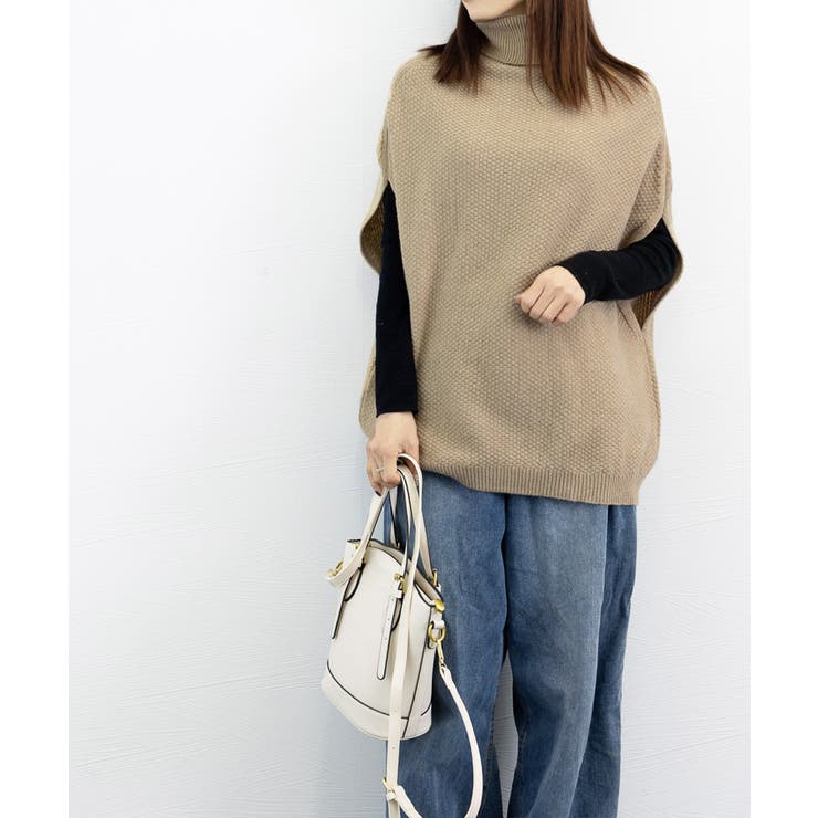 ニットベスト ジレ タートルネック重ね着 | Miniministore | 詳細画像12 