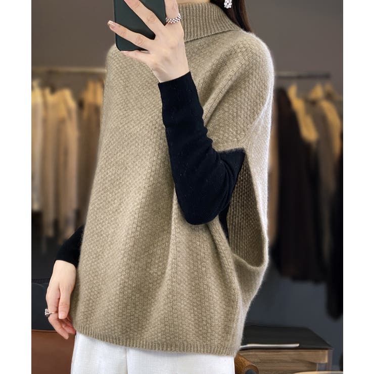 ニットベスト ジレ タートルネック重ね着 | Miniministore | 詳細画像6 