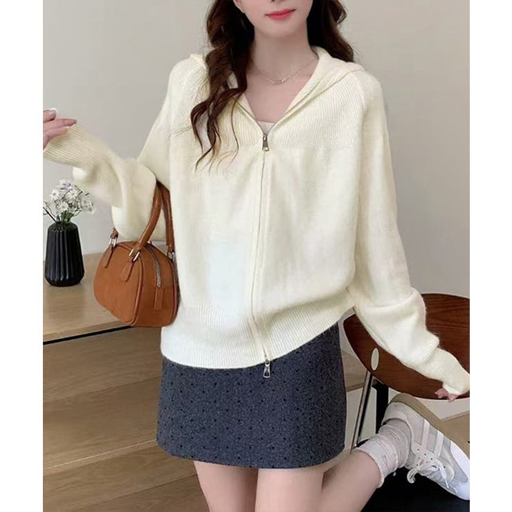 ダブルジップニットカーディガン 羽織 春 | Miniministore | 詳細画像6 