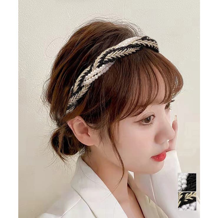 パールカチューシャ 三つ編み ヘアバンド | Miniministore | 詳細画像1 