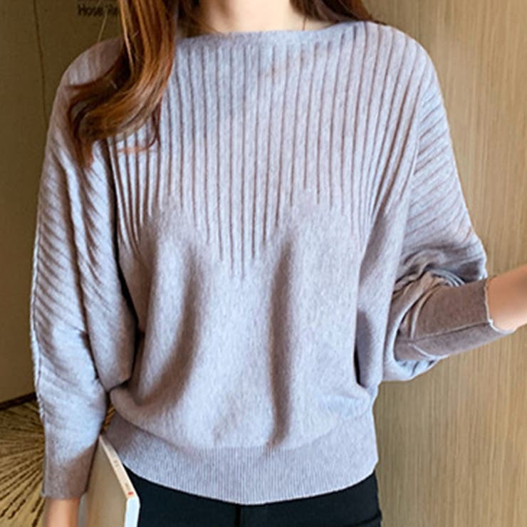 ニットトップス きれいめ 春 フィット[品番:II000008021 ニットトップス きれいめ 春 フィット[品番:II000008021