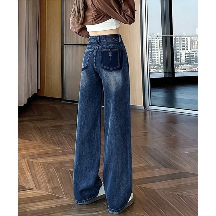 ハイウエストデニムパンツ ジーンズ 美脚 | Miniministore | 詳細画像7 