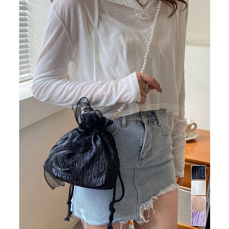 巾着ショルダーバッグ リボン付き 結婚式 | Miniministore | 詳細画像1 