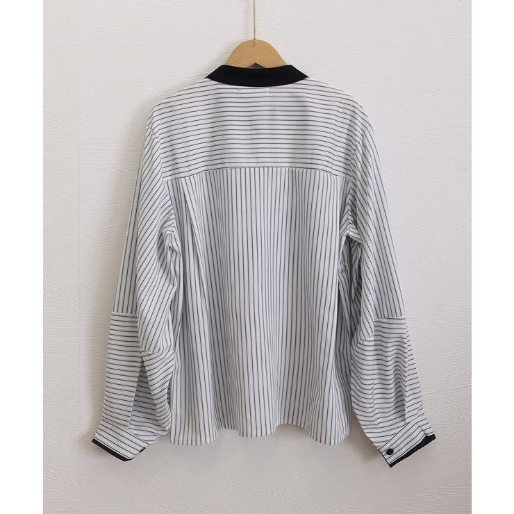 ストライプシャツブラウスボリューム袖春秋 | Miniministore | 詳細画像14 
